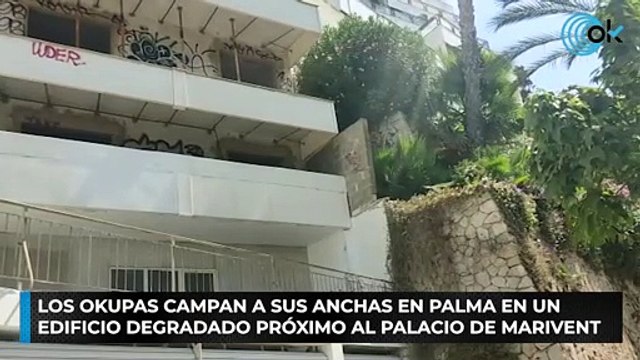 Los okupas campan a sus anchas en Palma en un edificio degradado próximo al Palacio de Marivent