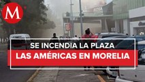 Por incendio, desalojan centro comercial Plaza las Américas de Morelia, Michoacán