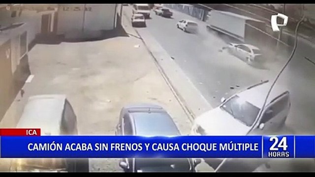 Ica: camión sin frenos provoca grave accidente de tránsito