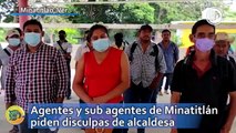 Agentes y sub agentes de Minatitlán piden disculpas de alcaldesa