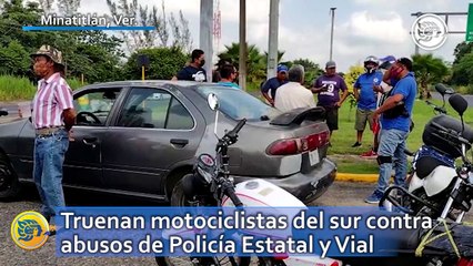 Truenan motociclistas del sur contra abusos de Policía Estatal y Vial