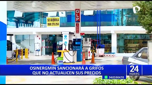 Osinergmin sancionará a grifos que no actualicen los precios del combustible