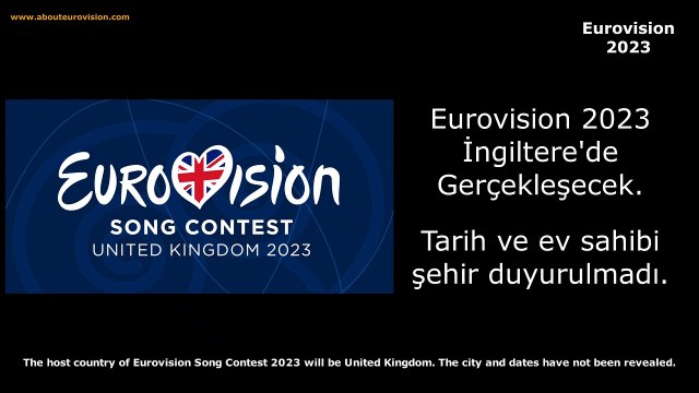 Eurovision 2023 - Host Country is United Kindgom (Ev Sahibi İngiltere)