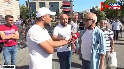 Sokak röportajına dalıp sağa sola tehditler savurdu