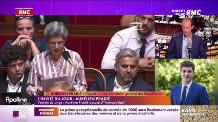 "C'est une inquisitrice !" : Accusé d'homophobie, Aurélien Pradié (LR) s'emporte contre Sandrine Rousseau sur RMC