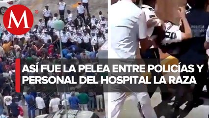 Enfrentamiento entre policías y trabajadores del Hospital La Raza deja un detenido