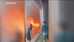 Dramáticas imágenes de la lucha contra el incendio en Verín, en Orense