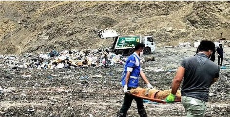 ÇÖPLÜKTE ÖLMEK ÜZEREYKEN BULUNAN KÖPEKLER, SEDYEYLE TAŞINDI