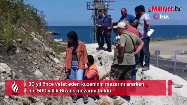 30 yıl önce vefat eden kuzeninin mezarını ararken bin 500 yıllık Bizans mezarını buldu