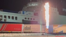 Trieste - Fuga di gas da container al porto: in azione Vigili del Fuoco (04.08.22)