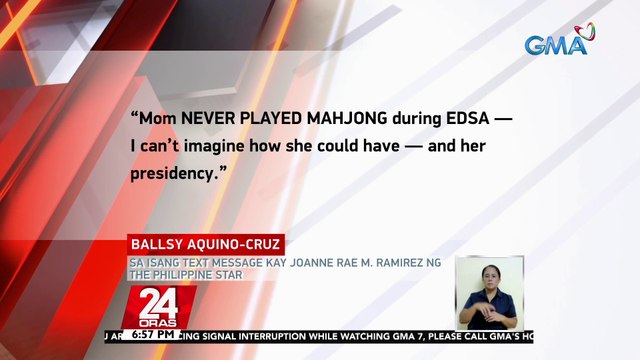 Anak ni dating pangulong Cory Aquino na si Ballsy Aquino-Cruz, inalmahan ang depiksyon sa kanyang ina sa pelikulang Maid in Malacañang. | 24 Oras