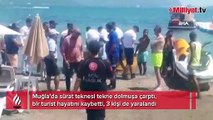 Sürat teknesi tekne dolmuşa çarptı