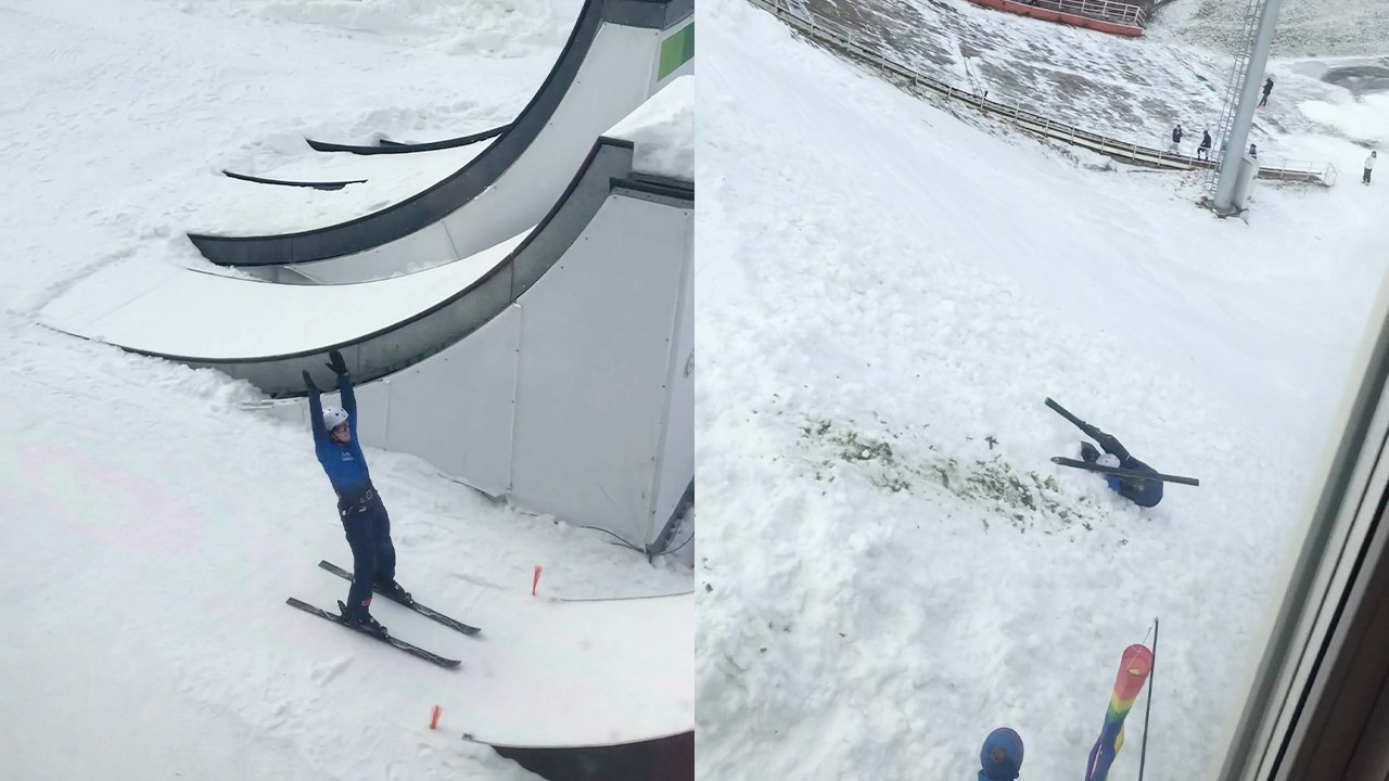 Construction blunder leads to NASTY ski fail