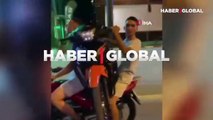 Böylesi görülmedi: Motosiklet üstü motosiklet ile tehlikeli yolculuk kameraya yansıdı