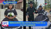 Quinceañera usa vestido inspirado en la cultura rarámuri