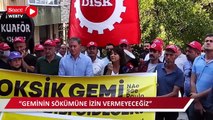 DİSK'ten Brezilya Büyükelçiliği önünde asbestli gemi protestosu