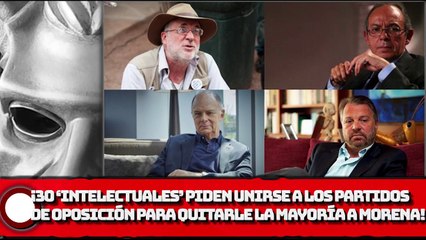 ¡30 ‘intelectuales’ piden unirse a los partidos de oposición para quitarle la mayoría a MORENA!
