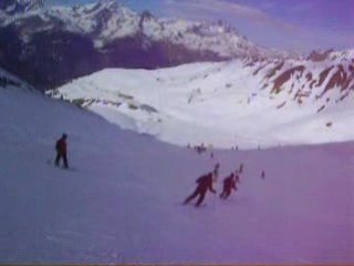 Descente d'une piste, ski 2008