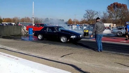 LSx Ford Foxbody Mustang First Pass at Byron Dragway!