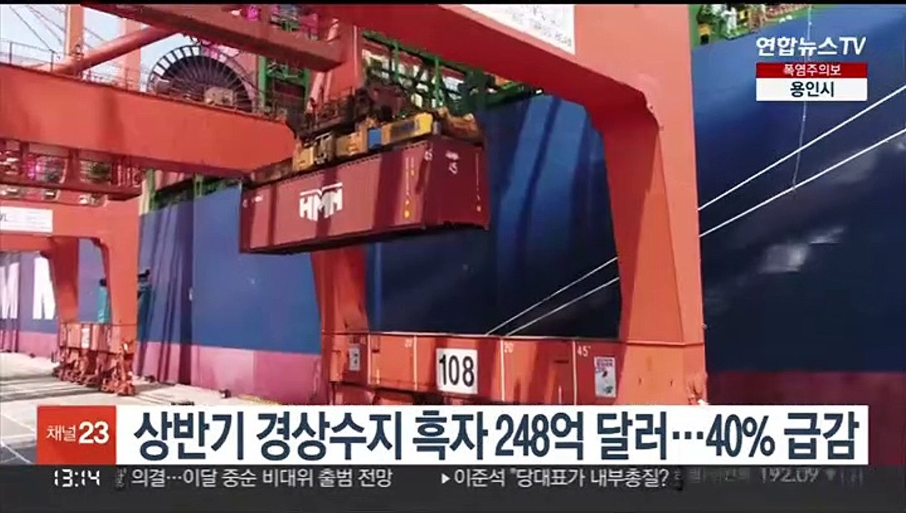 상반기 경상수지 흑자 248억 달러…40% 급감