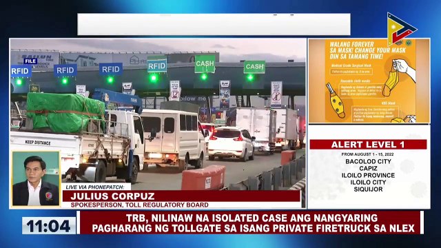 TRB, nilinaw na isolated case ang nangyaring pagharang ng tollgate sa isang private firetruck sa NLEX