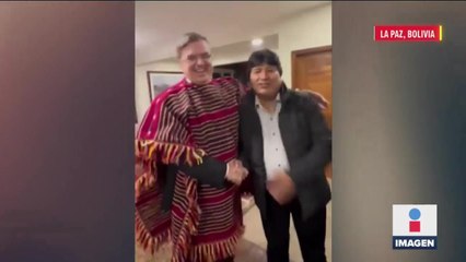 Ebrard se reencontró con Evo Morales en La Paz