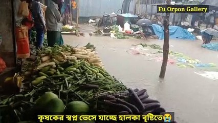 বৃষ্টির পানিতে ভেসে যাচ্ছে কৃষকের স্বপ্ন। Farmer's dream is floating in the water. Fb page:- Fu Orpon