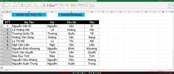 Những các đánh số thứ tự nhanh bằng Fill Flash
