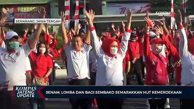Senam, Lomba dan Bagi Sembako di Semarang Semarakkan HUT Kemerdekaan