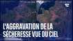 Vue du ciel, l'aggravation des effets de la sécheresse en France