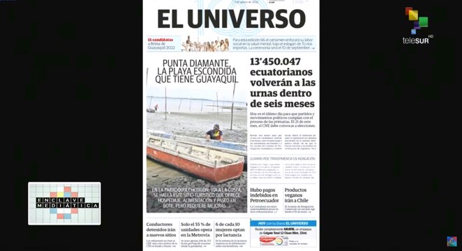 Enclave Mediática 05-08: Ecuador culmina proceso primario para comicios