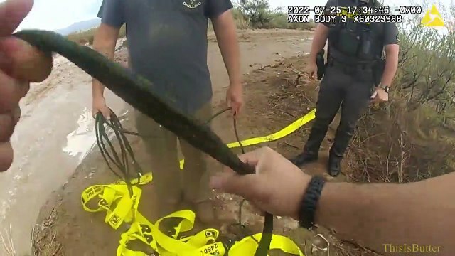 Des policiers interviennent pour sauver une femme piégée par une inondation