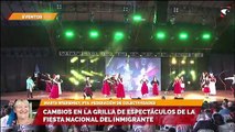 Cambios en la grilla de espectáculos de la fiesta Nacional del Inmigrante