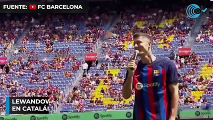 Lewandowski intenta ganarse a los culés hablando en catalán