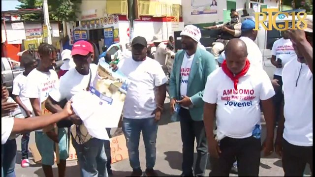 Manifestasyon plizyè patizan ak senpatizan ansyen Prezidan Jovenel Moise nan lari pòtoprens.