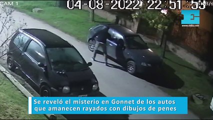 Se reveló el misterio en Gonnet de los autos que amanecen rayados con dibujos de penes