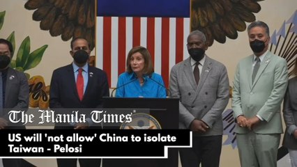 US will 'not allow' China to isolate Taiwan - Pelosi