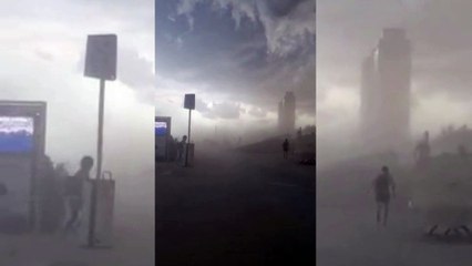 Temporal en la playa de Barcelona