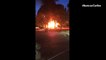 Incendio a Pesaro, il video nel parcheggio Conad