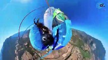 Un paracaidista salva su vida de una manera espectacular