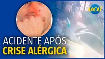 Motorista tem crise alérgica e invade padaria com carro