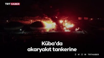Küba'da yakıt tankına yıldırım düştü