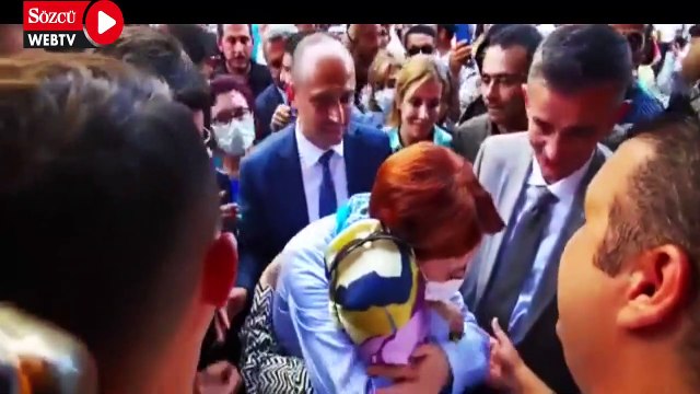 Eski ev sahibini gören Akşener'in sevinci kameraya yansıdı
