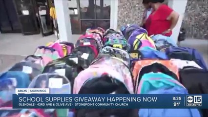 School supplies giveaway at Glendale church