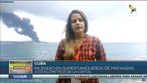 Cuba suspende actividades del puerto de Matanzas tras incendio en depósitos de crudo