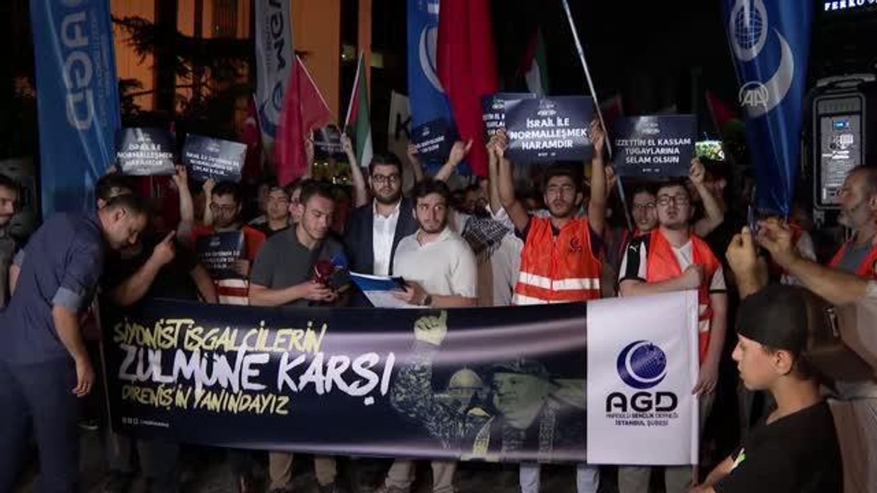 Son dakika haber! AGD İstanbul Şubesi üyeleri, İsrail'in Gazze Şeridi'ne yönelik saldırılarını protesto etti