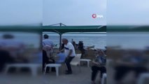 Son dakika haberleri... Bursa'da deniz kenarında sandalyeli kavga kameralarda