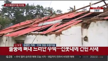 지붕 날아가고 비닐하우스 폭삭…돌풍에 마을 쑥대밭