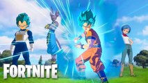 Fortnite x Dragon Ball : ce trailer montre les skins de Goku, Vegeta, Bulma et Beerus en action !