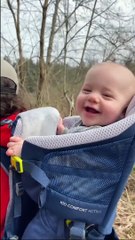 Baby Enjoys His New Personal Backpack #shorts #funnybaby
